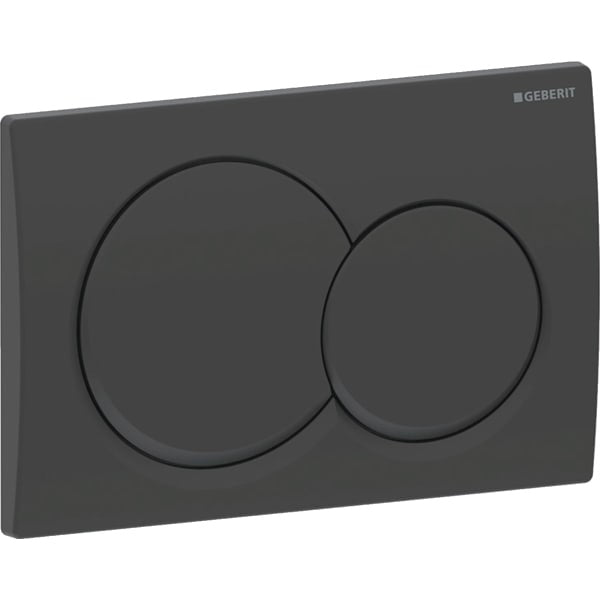 Geberit Alpha01 Round Dual Flush Plate - Black Matt