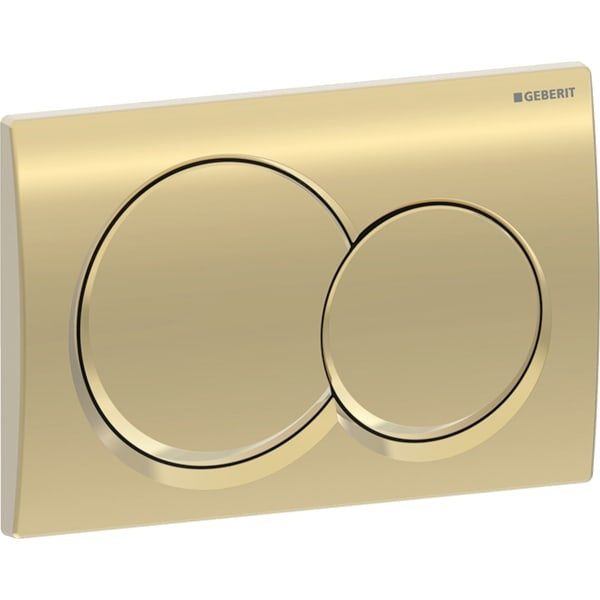Geberit Alpha01 Round Dual Flush Plate - Brass Coloured