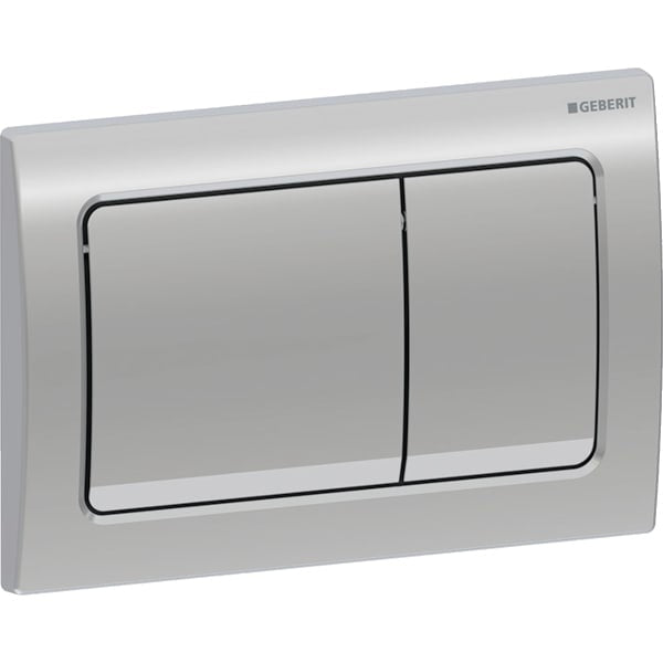 Geberit Alpha01 Square Dual Flush Plate - Gloss Chrome Plated