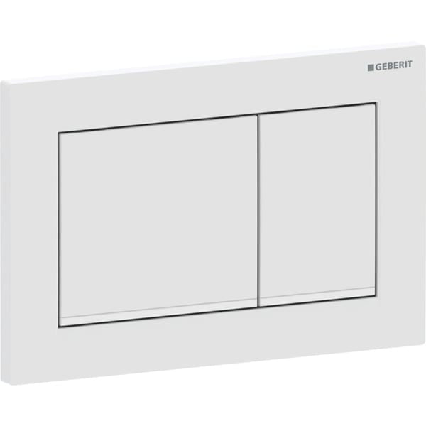 Geberit Omega20 Square Dual  Flush plate - Matt White/Gloss White