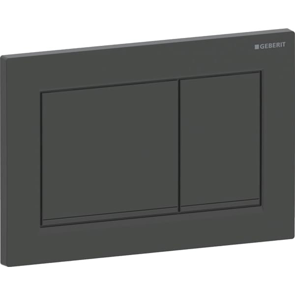 Geberit Omega20 Square Dual  Flush plate - Matt Black/Gloss Black