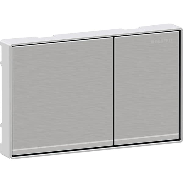 Geberit Omega60 Dual Flush Plate - Brushed Chrome/Gloss Chrome