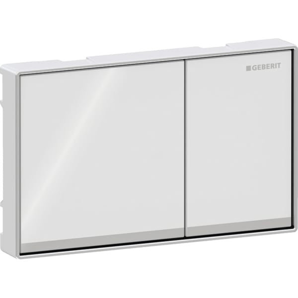 Geberit Omega60 Dual Flush Plate - Gloss White/Gloss Chrome