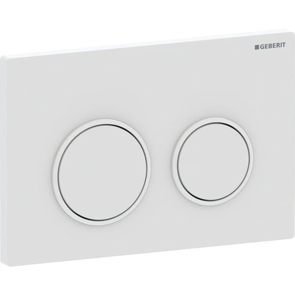 Geberit Omega20 Round Dual  Flush plate - Matt White/Gloss White