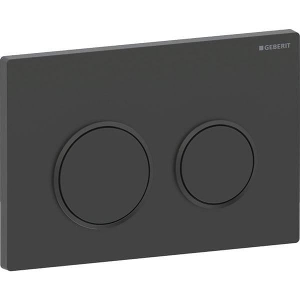 Geberit Omega20 Round Dual  Flush plate - Matt Black/Gloss Black