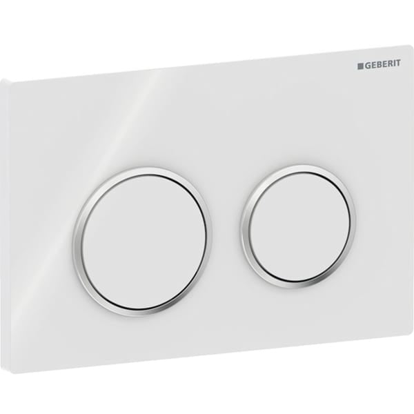 Geberit Omega20 Round Dual  Flush plate - Gloss White/Gloss Chrome
