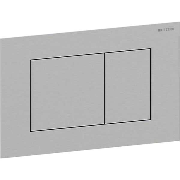 Geberit Sigma40 Square Dual Flush Plate - Brushed Stainless Steel