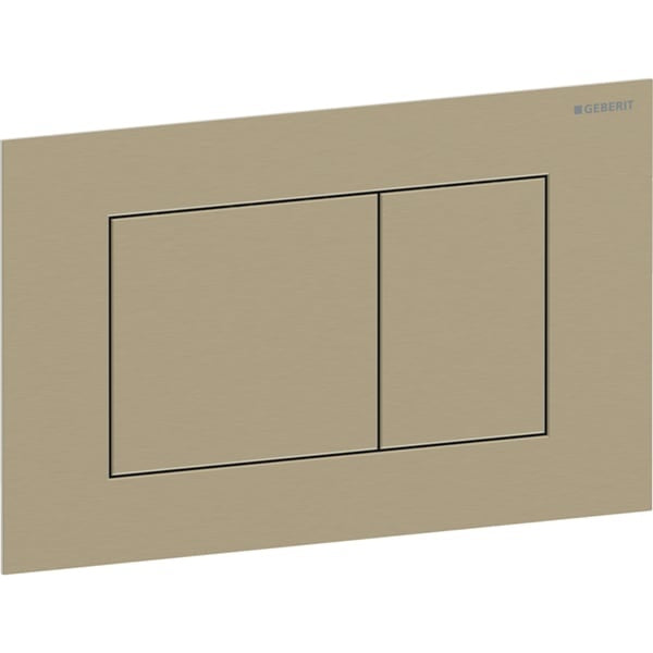 Geberit Sigma40 Square Dual Flush Plate - Brushed Brass