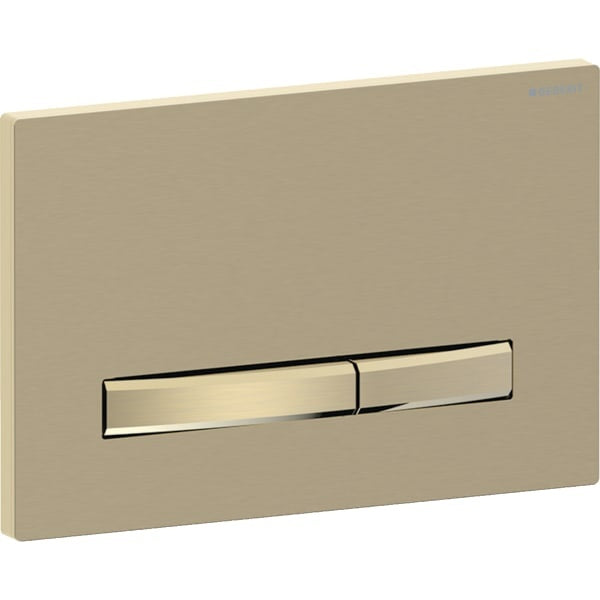 Geberit Sigma50 Square Dual Flush Plate - Brass/Brushed Brass