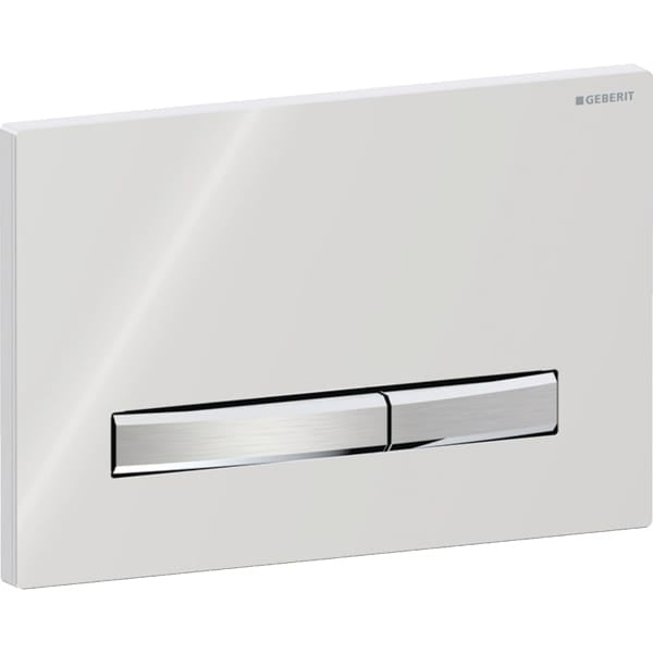 Geberit Sigma50 Square Dual Flush Plate - Gloss Chrome/Brushed Chrome
