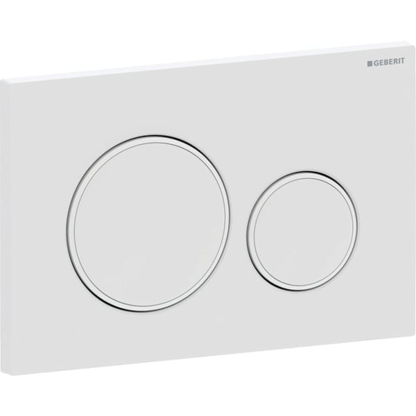 Geberit Sigma20 Round Dual Flush Plate - Matt White/Gloss White