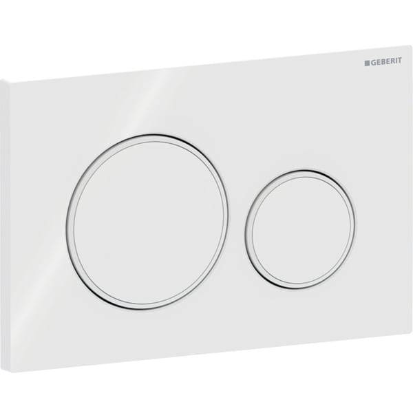Geberit Sigma20 Round Dual Flush Plate - Gloss White/Matt White