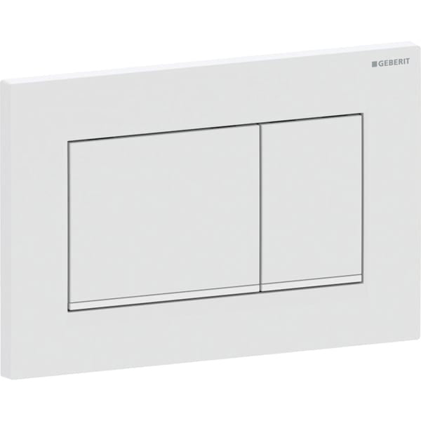 Geberit Sigma20 Square Dual Flush Plate - Matt White/Gloss White