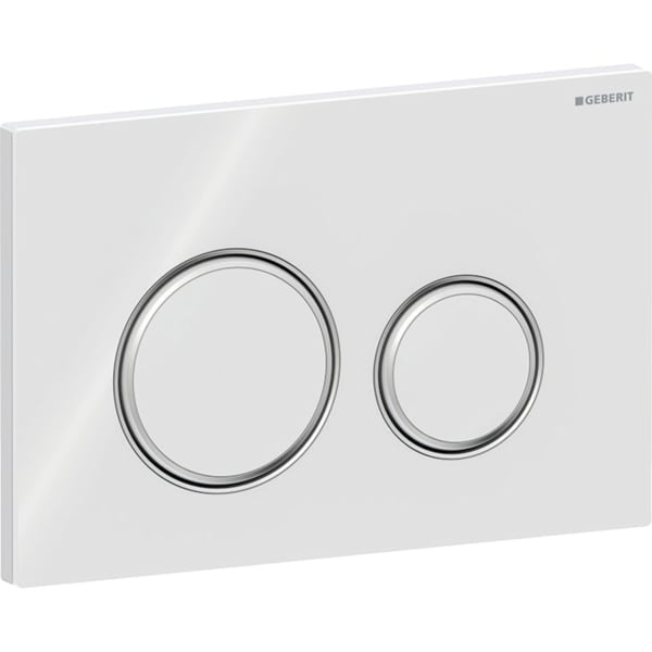 Geberit Sigma50 Round Dual Flush Plate - Gloss Chrome/Gloss White