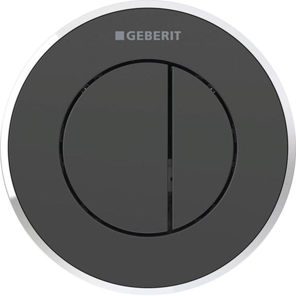 Geberit Type10 Dual Flush Button - Gloss Black/Gloss Chrome