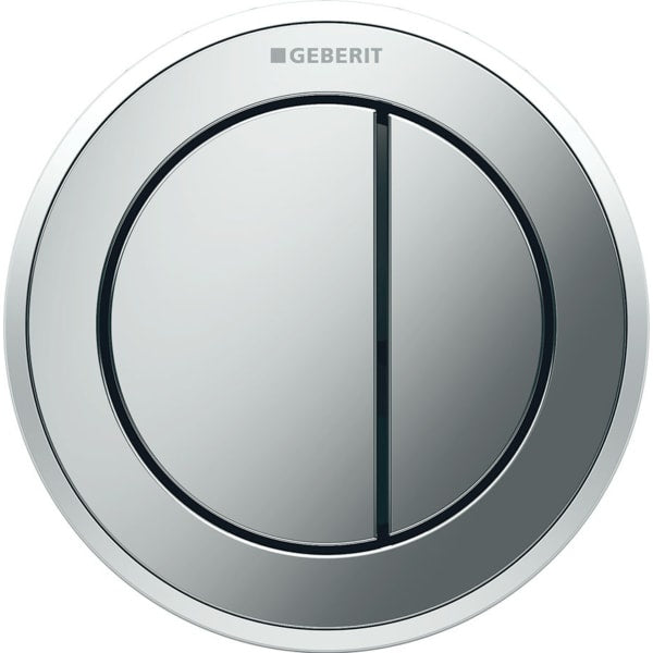 Geberit Type10 Remote Flush Actuation Dual Flush Button - Gloss Chrome/Matt Chrome