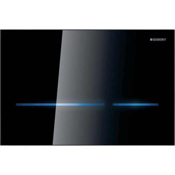 Geberit Sigma80 Infrared Touchless Dual Flush Plate - Black Glass