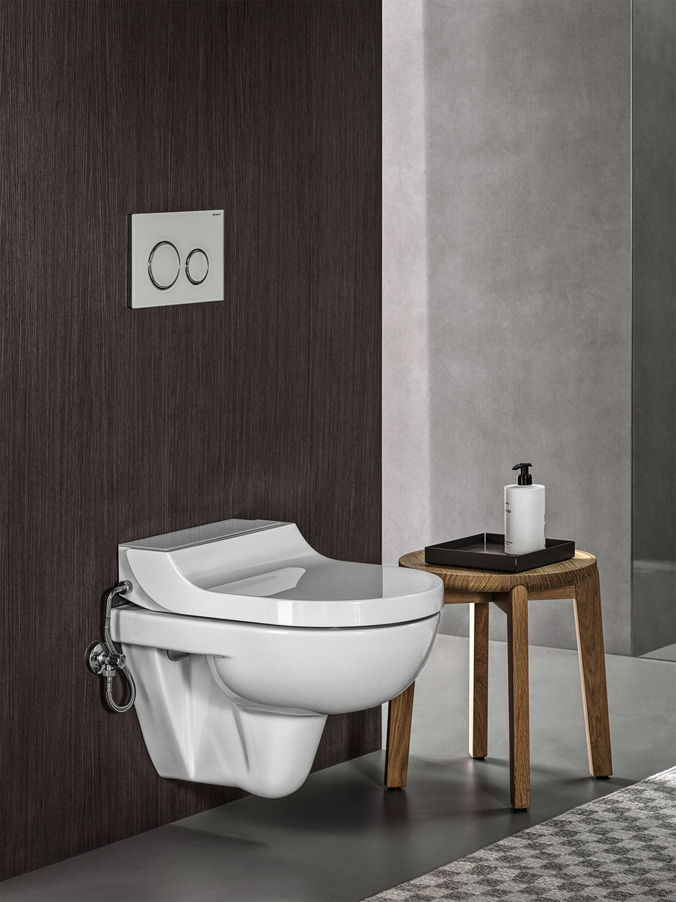Geberit AquaClean Tuma Comfort Smart Shower Soft Close Toilet Seat With Design Cover - White Alpine