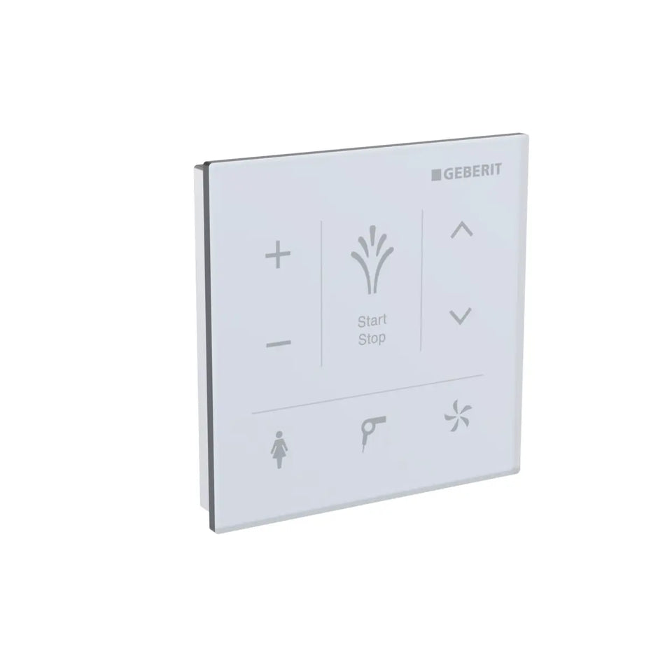 Geberit AquaClean Wall Mounted Control Panel For Shower Toilet - White Glass