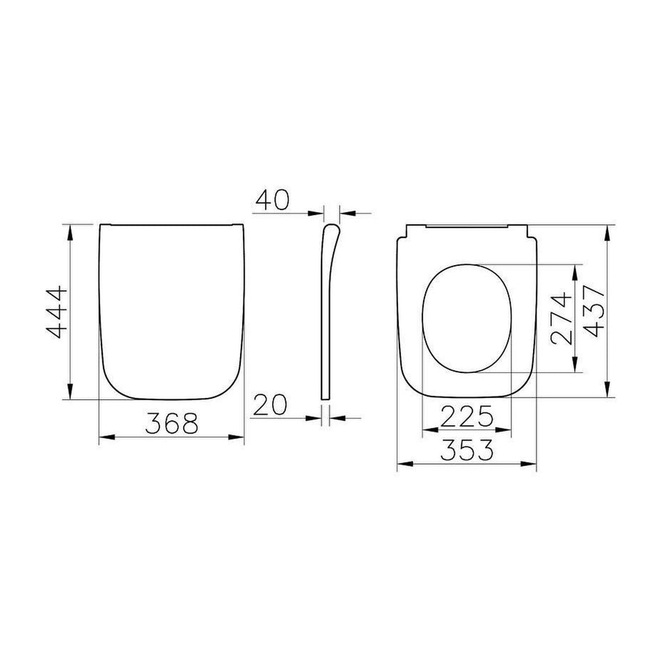 Vitra Universal Slim Wrapover Soft Close Seat - White