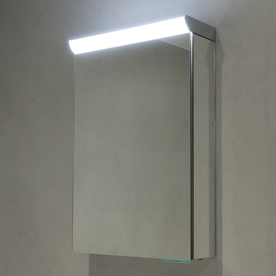 HIB Flux Compact Illuminated LED Mirrored Cabinet - 600mm x 400mm