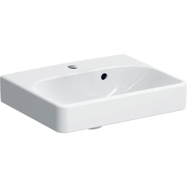 Geberit Smyle Cloakroom Basin With Overflow - 450mm x 360mm - 1 Tap Hole - White