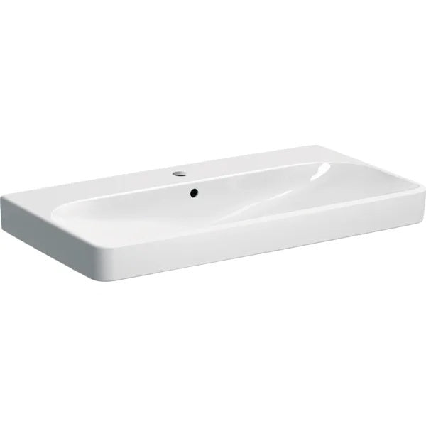 Geberit Smyle Wall Hung Basin With Overflow - 900mm x 480mm - 1 Tap Hole - White