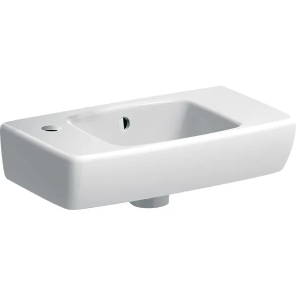 Geberit Selnova Wall Hung Basin With Overflow - 450mm x 250mm -  1 Tap Hole On Left - White