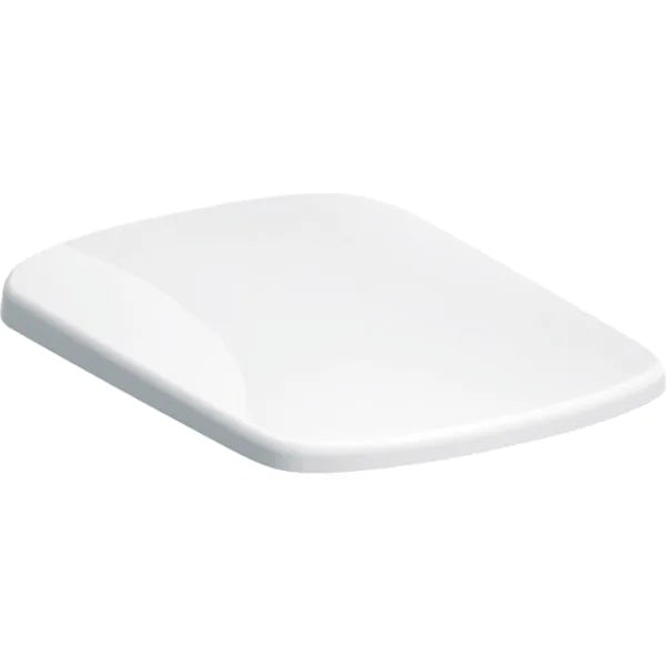 Geberit Selnova Square Standard Toilet Seat And Cover With Stainless Steel Bottom Fix Hinge - Gloss White