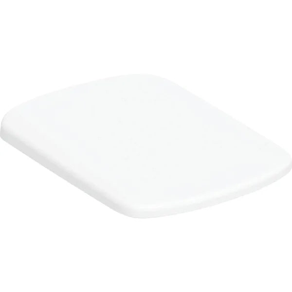 Geberit Selnova Square Slimline Soft Close Toilet Seat And Cover With Chrome Plated Top Fix Quick Release Hinge - Gloss White