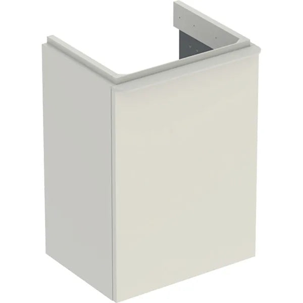 Geberit Smyle 1 Door Wall Hung Vanity Unit With Right Hand Hinge - 442mm Wide - Gloss Sand Grey