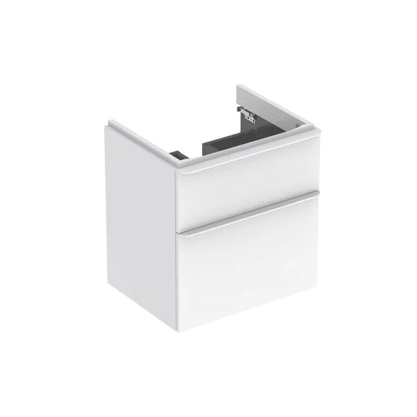 Geberit Smyle Square 2 Drawers Wall Hung Vanity Unit - 584mm Wide - Gloss White