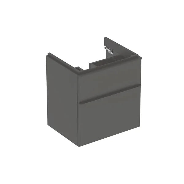 Geberit Smyle Square 2 Drawers Wall Hung Vanity Unit - 584mm Wide - Matt Lava