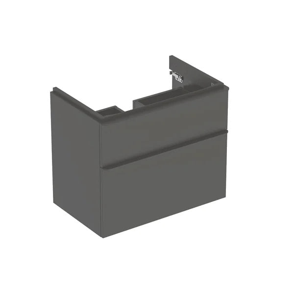 Geberit Smyle Square 2 Drawers Wall Hung Vanity Unit - 734mm Wide - Matt Lava