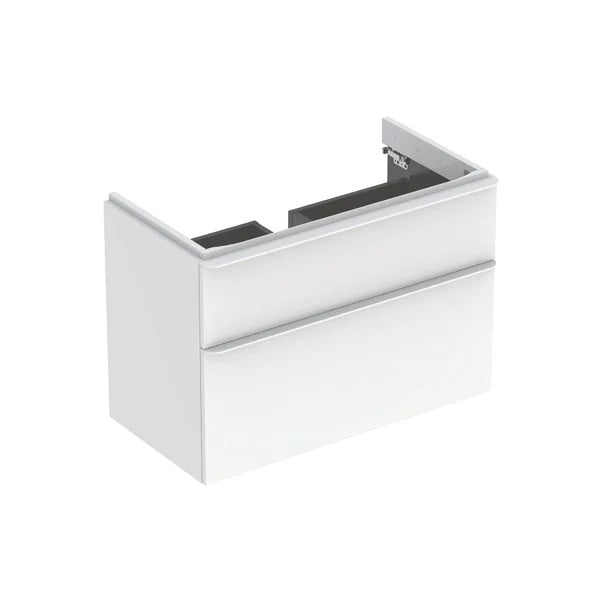 Geberit Smyle Square 2 Drawers Wall Hung Vanity Unit - 884mm Wide - Matt Lava