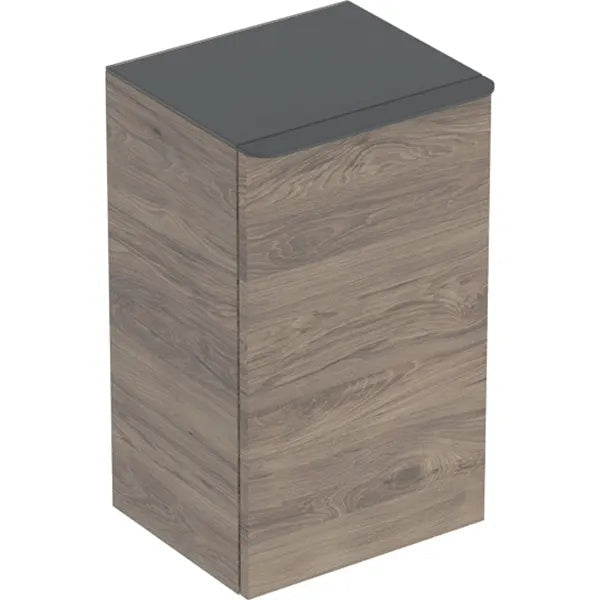 Geberit Smyle 1 Door Wall Hung Midium Storage Unit - 360mm Wide - Walnut