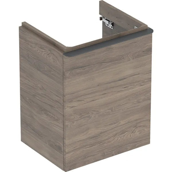 Geberit Smyle 1 Door Wall Hung Vanity Unit - 500mm Wide - Walnut