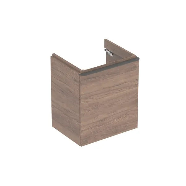 Geberit Smyle 1 Door Wall Hung Vanity Unit - 550mm Wide - Walnut