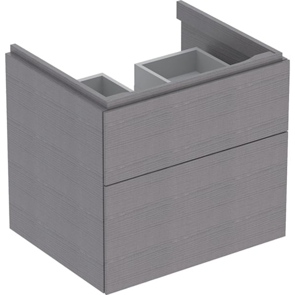 Geberit Xeno2 2 Drawer Wall Hung Vanity Unit Only - 600mm - Scultura grey