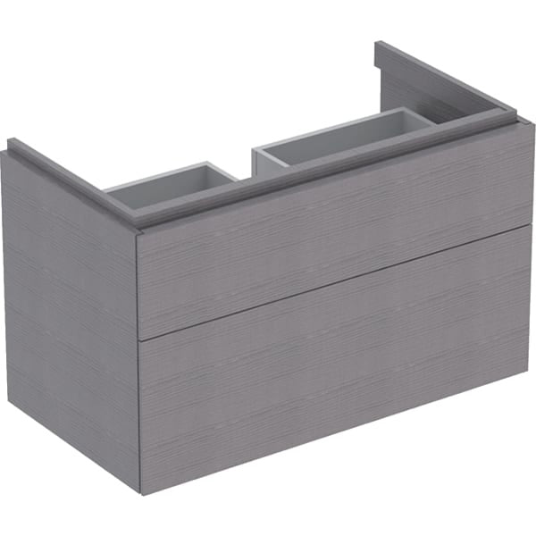Geberit Xeno2 2 Drawer Wall Hung Vanity Unit Only - 900mm - Scultura grey