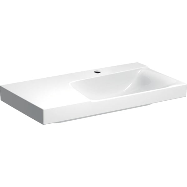 Geberit Xeno Vanity Basin LH Shelf - 900mm - 1 Tap Hole - White