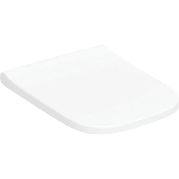 Geberit Smyle Square Slim Wrapover Soft Close Toilet Seat With Quick Release Hinge - Gloss White