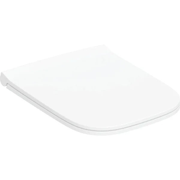 Geberit Smyle Square Slim Sandwich Soft Close Toilet Seat With Quick Release Hinge - Gloss White