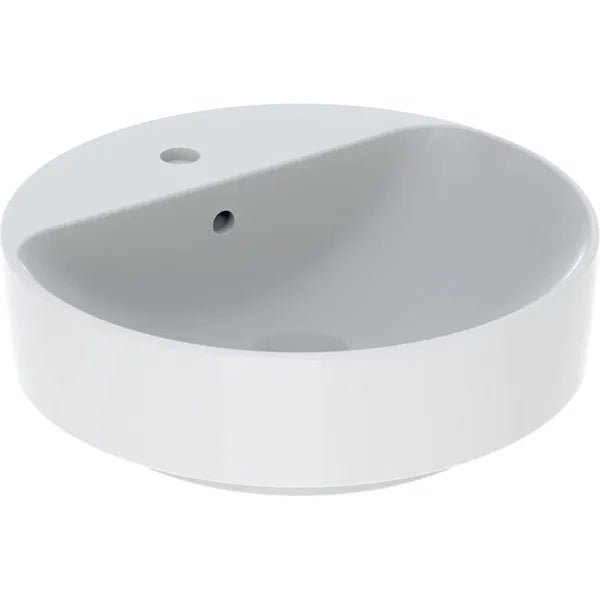 Geberit Variform Round Countertop Basin With Overflow - 450mm Wide  - 1 Tap Hole - White