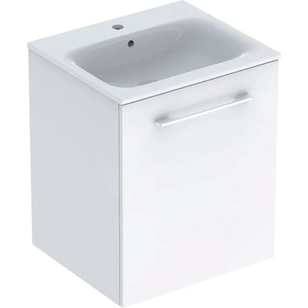 Geberit Selnova 1 Door Wall Hung Vanity Unit With Slim Basin - 550mm Wide - White
