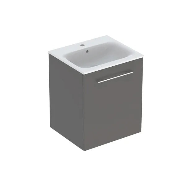 Geberit Selnova 1 Door Wall Hung Vanity Unit With Slim Basin - 550mm Wide - Lava