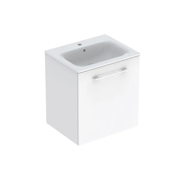 Geberit Selnova 1 Door Wall Hung Vanity Unit With Slim Basin - 600mm Wide - White