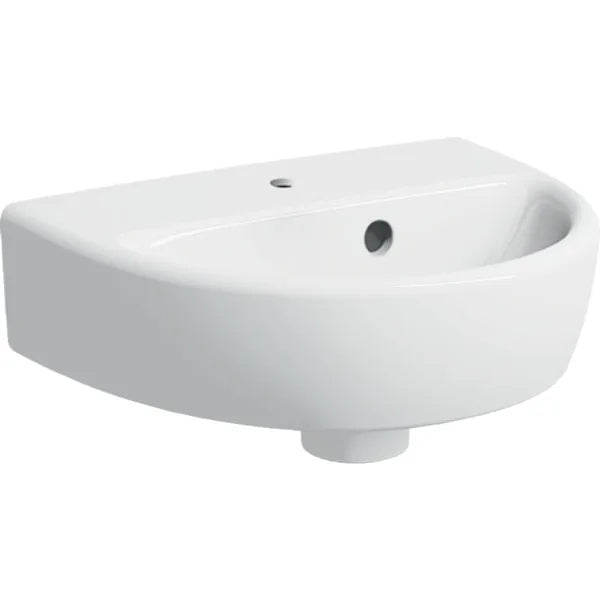 Geberit Selnova Wall Hung Basin With Overflow - 360mm x 290mm - 1 Tap Hole - White