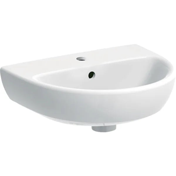 Geberit Selnova Wall Hung Basin With Overflow - 450mm x 370mm - 1 Tap Hole - White
