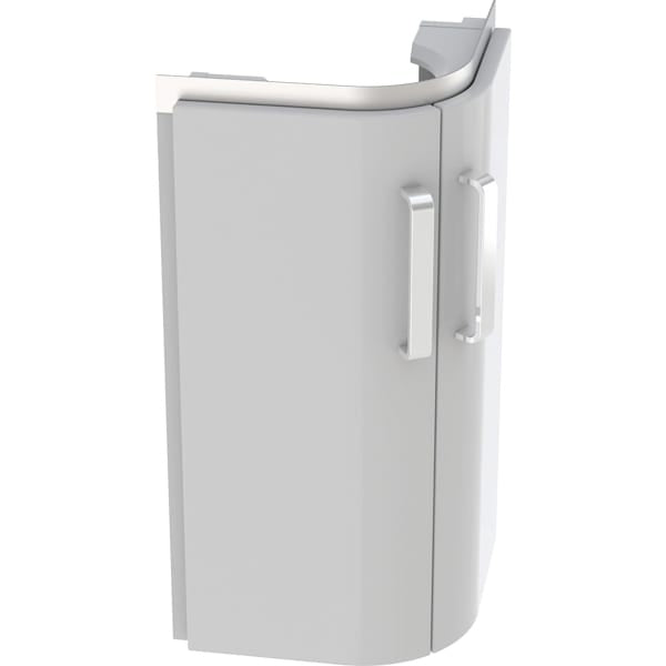 Geberit Selnova 2 Door Cloakroom Corner Wall Hung Vanity Unit - 425mm Wide - Light grey
